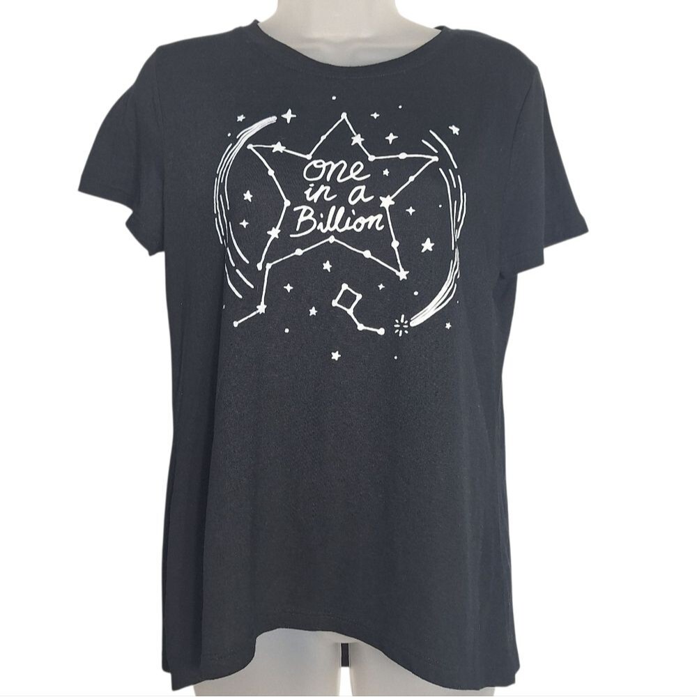 Modern Lux Black Short Sleeve Tee Shirt Medium Womens
